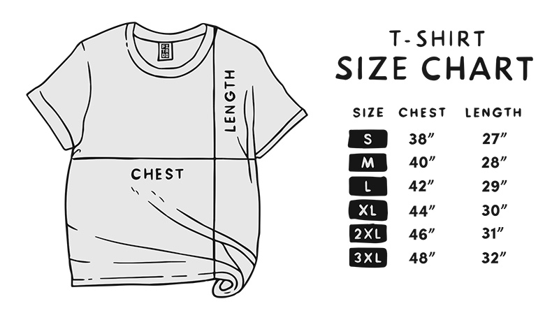 Fitado T-Shirt Size Chart